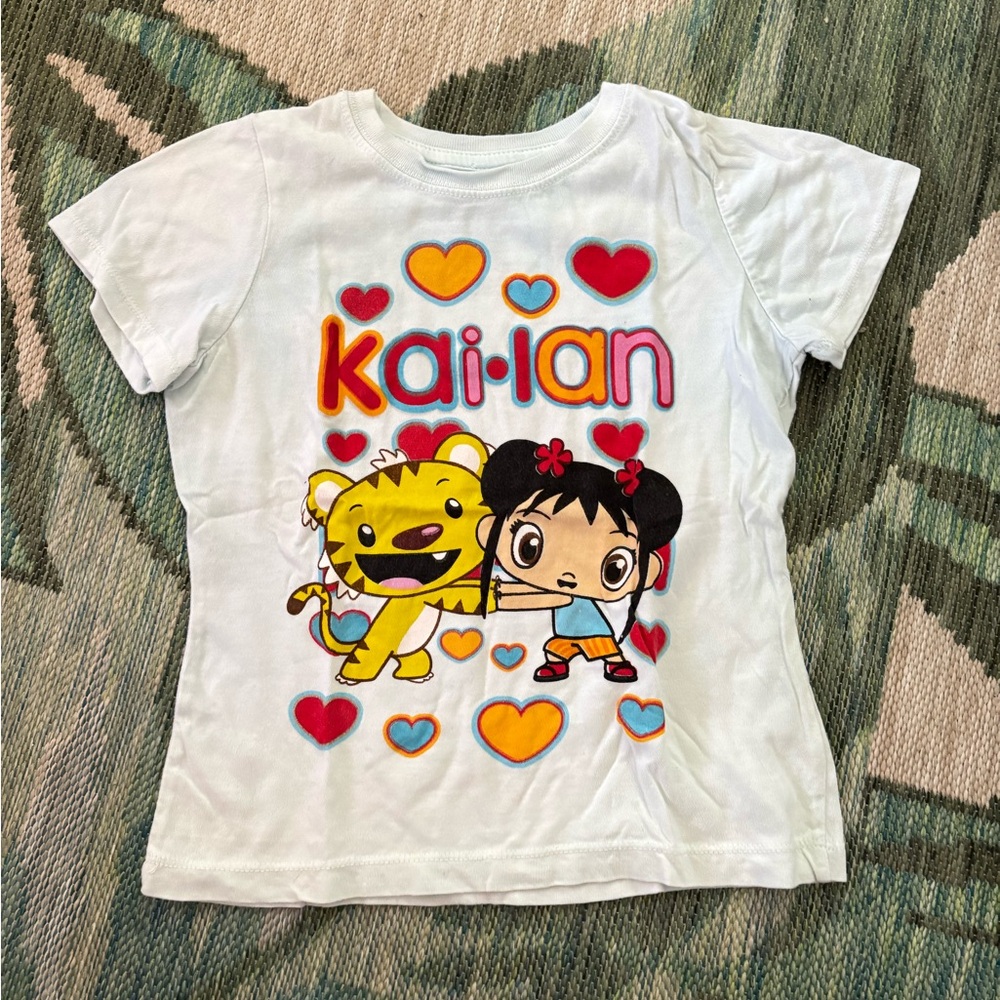 Ni Hao Kai Lan Vintage Kids White Graphic T-Shirt